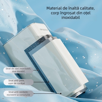 Coș de gunoi din oțel inoxidabil, pătrat, cu capac apăsător, pentru bucătărie și baie, capacitate mare, culoare crem.