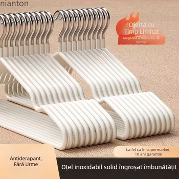 Umerașe pentru haine pentru adulți, îngroșate, fără urme, antiderapante, cu suport pentru uscare, acoperire din plastic