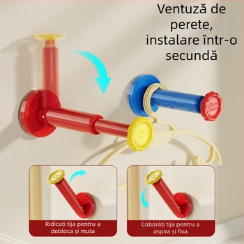 Dopamine suport pentru haine cu ventuză, bară telescopică, montare pe perete, fără găuri, pentru balcon și baie