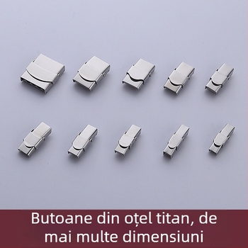 Cuplu de catarame din oțel titan pentru șnururi din piele și brățări din silicon, încuietori din oțel inoxidabil, 10 mm