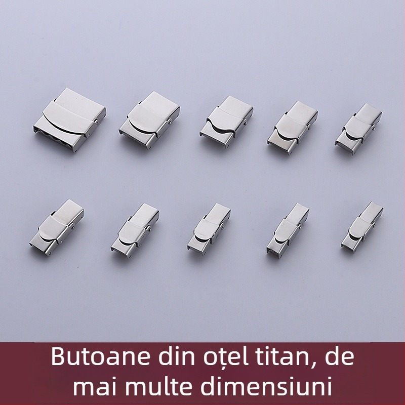 Cuplu de catarame din oțel titan pentru șnururi din piele și brățări din silicon, încuietori din oțel inoxidabil, 10 mm