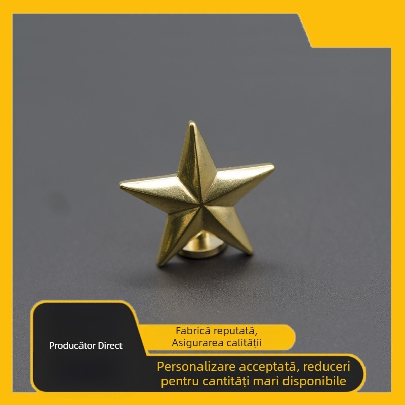 Cataramă decorativă din alamă, în formă de stea cu cinci colțuri, pentru proiecte DIY