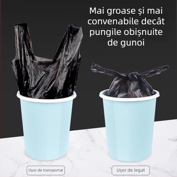 100 de saci de gunoi mari și groși, cu mâner, pentru uz casnic