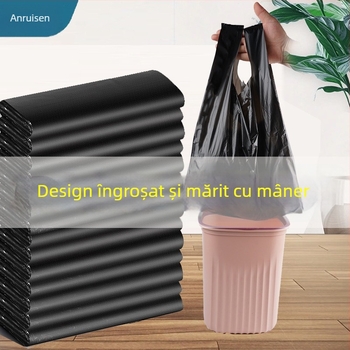 100 de saci de gunoi mari și groși, cu mâner, pentru uz casnic