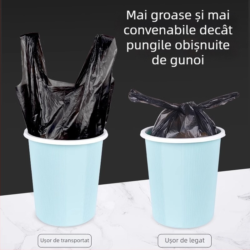 100 de saci de gunoi mari și groși, cu mâner, pentru uz casnic
