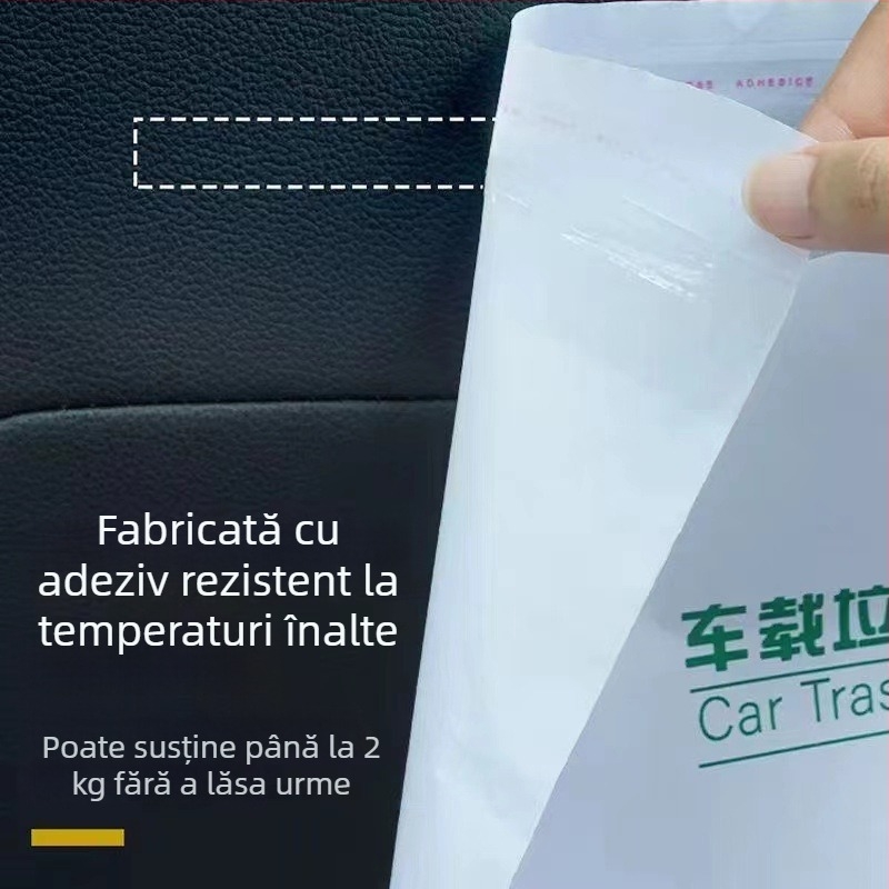 Sac de gunoi auto, cu fixare adezivă, de unică folosință, îngroșat, capacitate mare