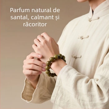 Perle naturale verzi din lemn de santal pentru brățară DIY, 8 mm, accesorii din lemn de santal și agarwood, mărgele budiste, rozariu, 108 buc