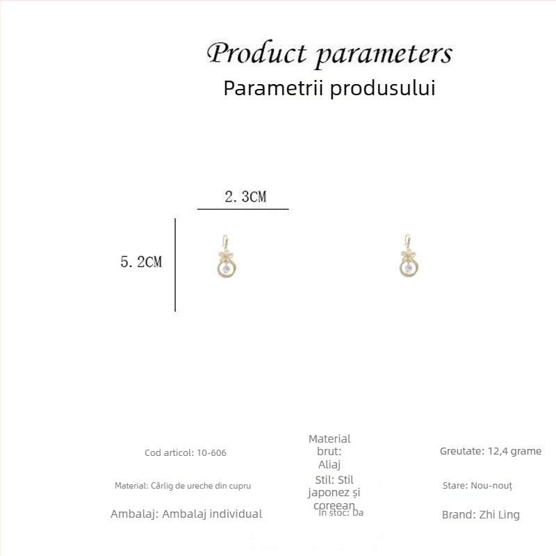 Cercei circulari inspirați de Coreea, cu cristale strălucitoare, piatră opal cu efect ochi de pisică în formă de floare, cârlig lung – bijuterii pentru femei.
