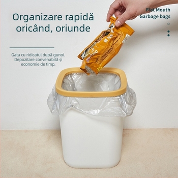 Saci de gunoi din plastic, de unica folosință, groși, cu gură plată și perforații pentru rupere, pentru bucătărie, casă, baie și birou