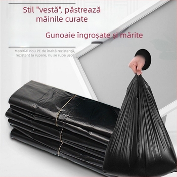 Pungi negre de gunoi, groase, de unică folosință, uz casnic, pachet de 50 buc