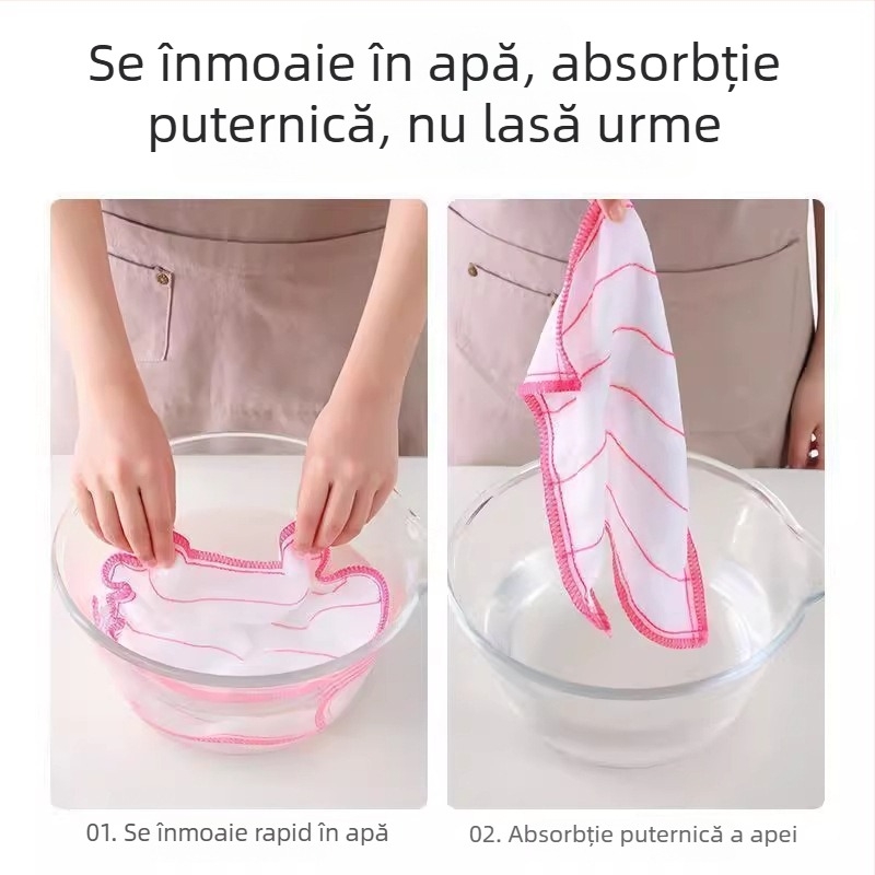 Set de 10 cârpe din tifon de bumbac, absorbante, groase, fără scame, pentru spălat vase