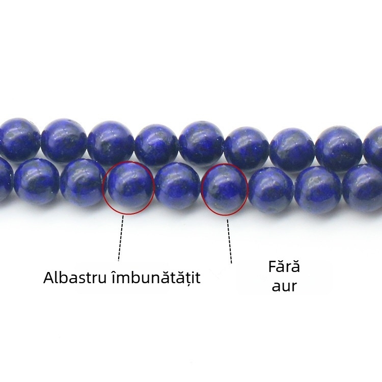 Mărgele rotunde lazulit pentru bijuterii DIY — mărgele din piatră, componente semifabricate lazurit colorate