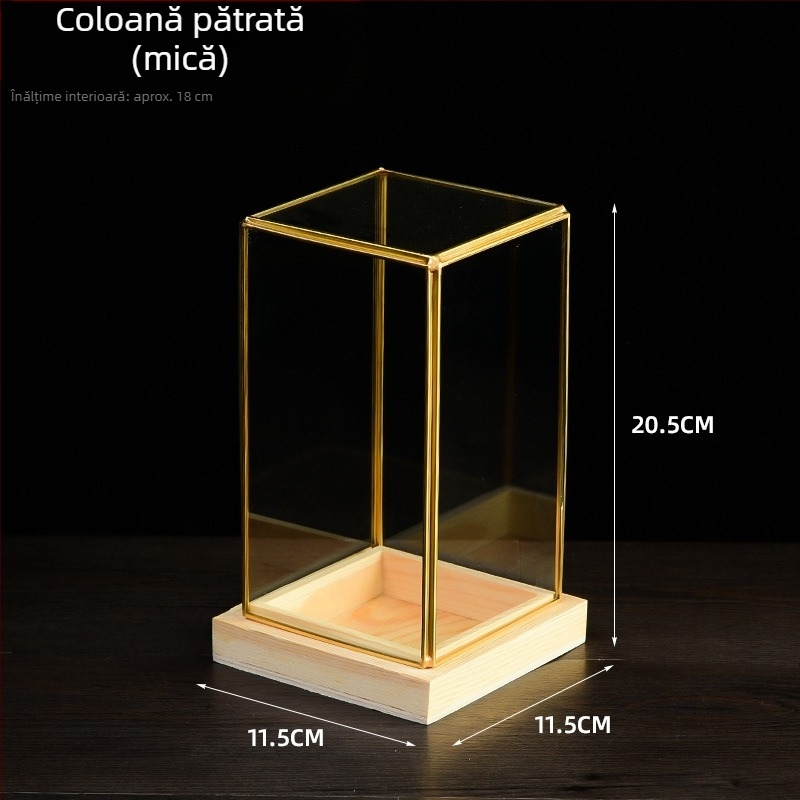 Obiect decorativ de afișaj cu capac din sticlă, în stil nou chinezesc, pentru magazine de îmbrăcăminte și cafenele, decor pentru sufragerie.