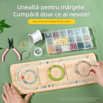 Set cu placă pentru mărgele cu compartiment de depozitare — pentru începători, materiale pentru design de brățară, placă de mărgele cu motiv Anul Calului