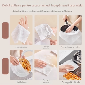 Șervețele de bucătărie de unică folosință pentru curățare umedă și uscată, absorb apa, rezistente la grăsimi