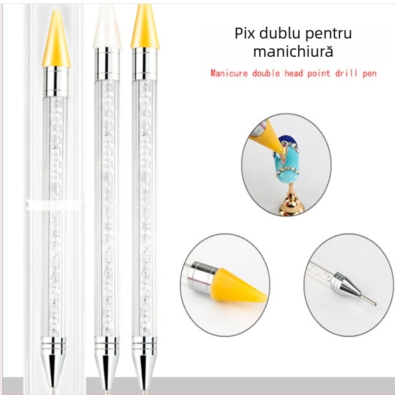 Instrument pentru unghii cu două capete – DIY punctare, creion gradient și vârf diamant