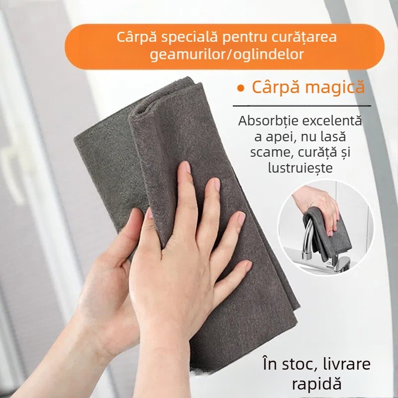 Cârpa din poliester pentru curățarea sticlei, fără urme, pentru oglinzi casnice, fără pete de apă