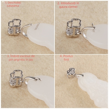 Pandantiv din jad cu conector din argint S925 – Guanyin Jade Buddha pentru bijuterii DIY