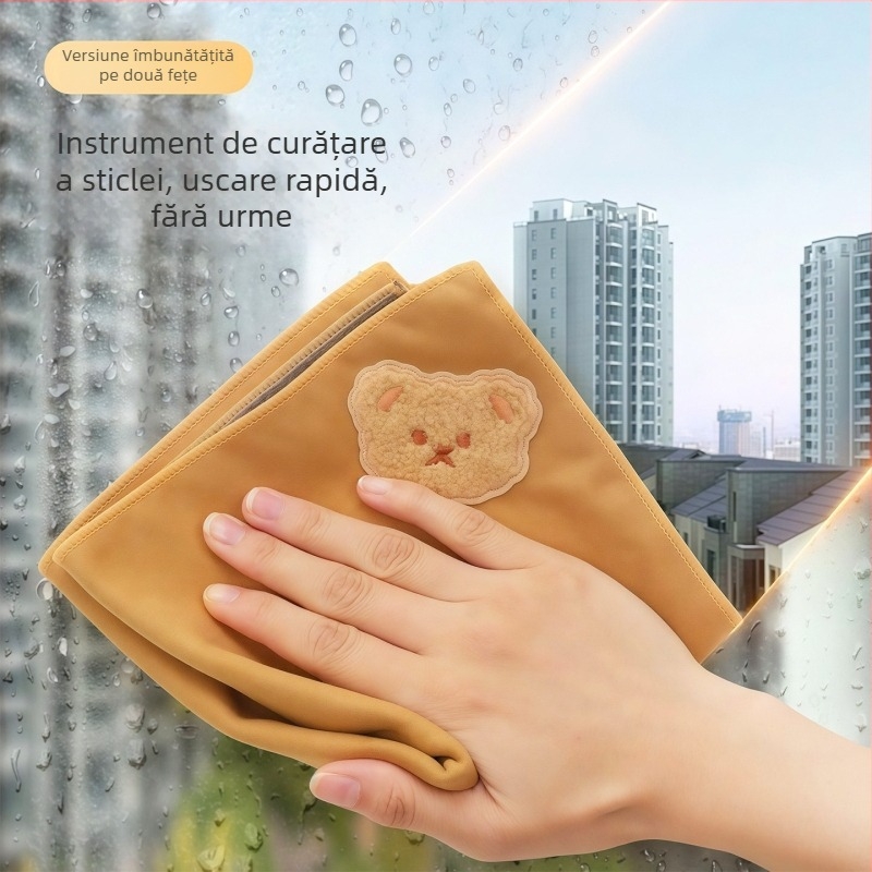 Cârpă dublu față magică pentru curățarea geamurilor, fără urme de apă, absorbantă, fără scame, cârpă de bucătărie groasă cu textură velur