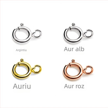 Conector circular din argint S925 pentru brățară și colier, cu închizător arc și prelungire – Accesorii DIY pentru bijuterii realizate manual