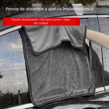 Prosop din microfibră pentru spălarea mașinii, absorbant, fără scame, țesătură cu împletitură răsucită, cârpă de curățare auto