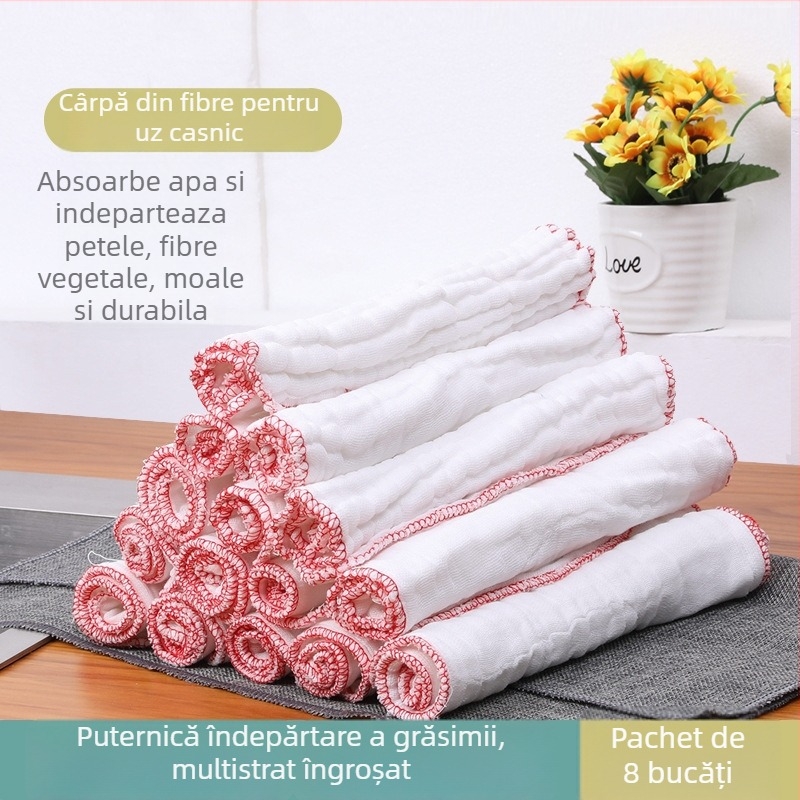 Cârpa de bucătărie din fibre de lemn, absorbantă, rezistentă la ulei, pentru vase și farfurii