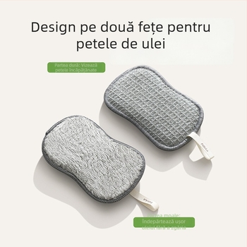FaSoLa Cârpă dublă pentru vase, burete abraziv, perie de bucătărie pentru oale, absorbantă de apă, îndepărtarea uleiului, respinge uleiul