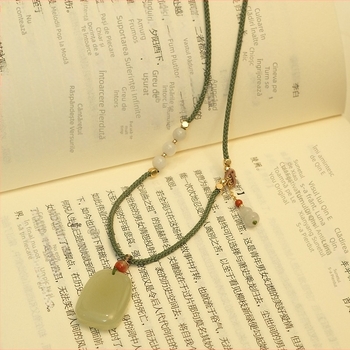 Pandantiv din Hetian jade, brand Wuzhi, șnur DIY, bijuterii cu stil etnic