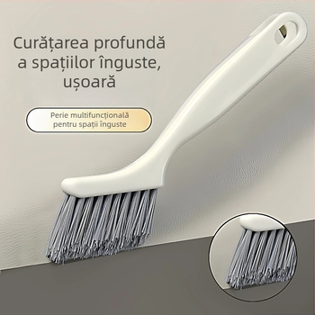 Perie japoneză pentru spații, perie de curățare multifuncțională, perie de baie cu cârlig, perie în formă de V pentru canalele ferestrei, fără colțuri moarte