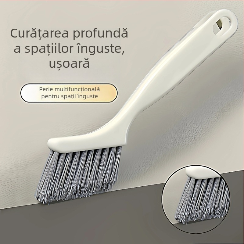 Perie japoneză pentru spații, perie de curățare multifuncțională, perie de baie cu cârlig, perie în formă de V pentru canalele ferestrei, fără colțuri moarte