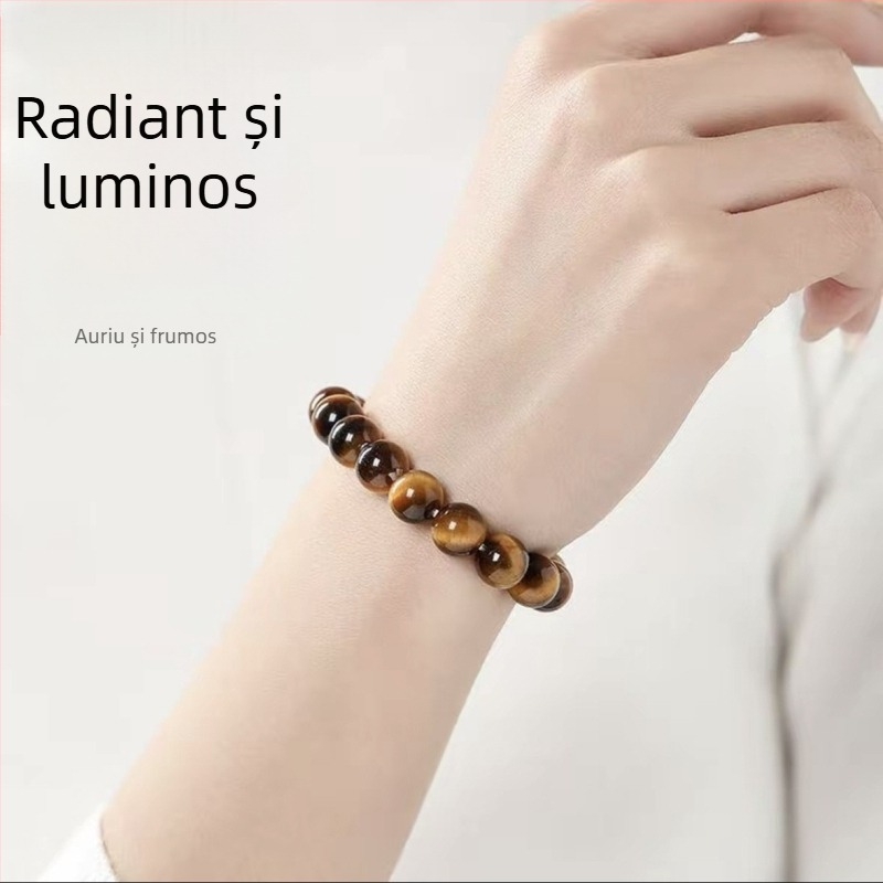 Brățară din ochi de tigru natural, unisex, fabricată manual, stil etnic