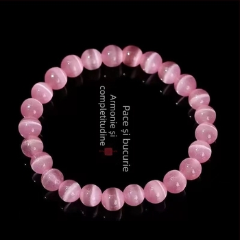 Brățară ochi de pisică natural – set DIY finisat, cu mărgele rotunde, cristal și agate lustruite