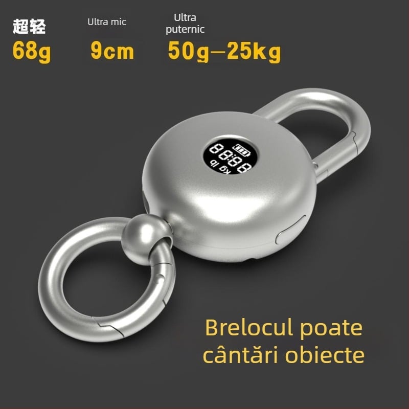Ceas electronic pentru chei, din metal, cu clips de talie, multifuncțional