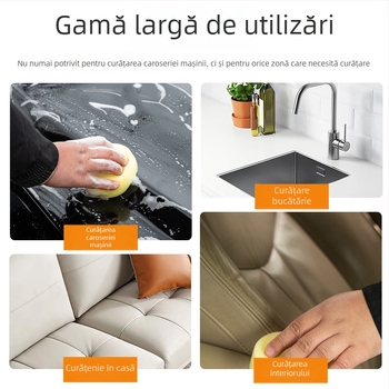 Burete circular de lustruire pentru interiorul mașinii, canapea din piele și pantofi, pastă de curățare pătrată, burete de lustruire compact pentru pantofi