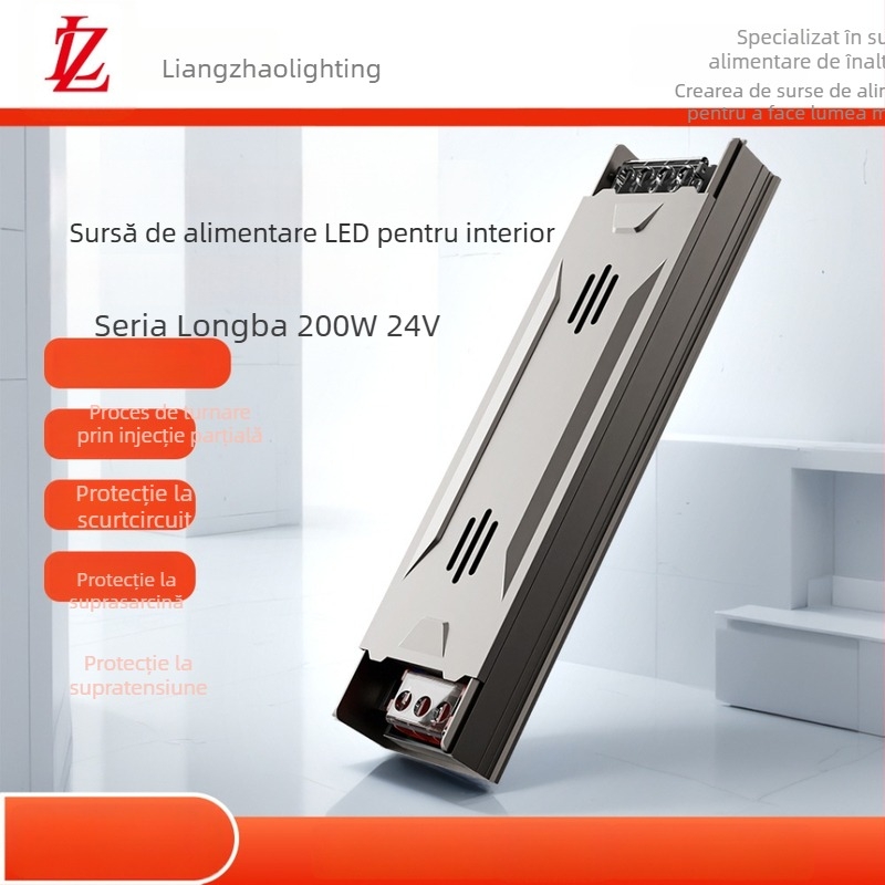 Sursă de alimentare LED cu curent constant pentru benzi LED liniare de interior, 24V, până la 200W