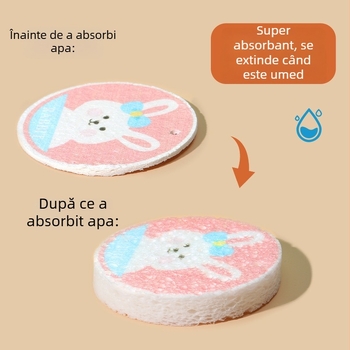 Burete natural pentru vase din pulpă de lemn și bumbac – instrument de curățare pentru oale și tigăi