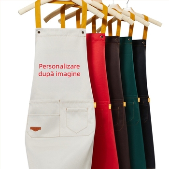 Șorț cu logo personalizat - PVC impermeabil, fără mâneci, o singură mărime, stil minimalist modern, culoare la alegere