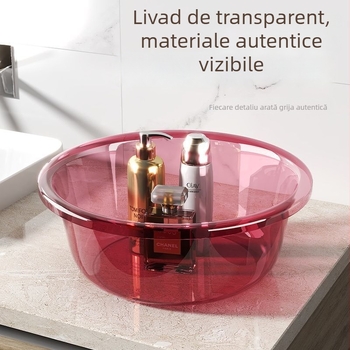 Bazin din plastic transparent, gros, 32 cm, potrivit pentru spălarea bebelușilor, spălarea rufelor în cămine, spălarea legumelor și a picioarelor, uz casnic