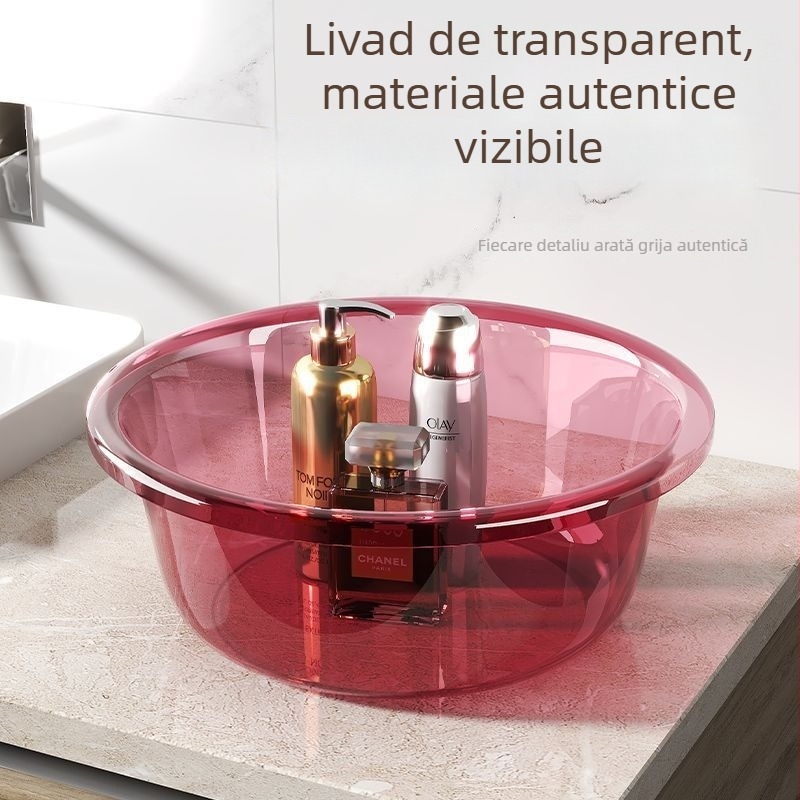 Bazin din plastic transparent, gros, 32 cm, potrivit pentru spălarea bebelușilor, spălarea rufelor în cămine, spălarea legumelor și a picioarelor, uz casnic