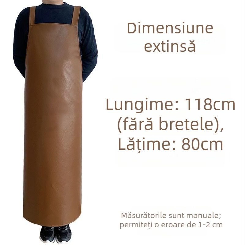 Șorț din piele PU cu bretele pentru adulți, impermeabil și rezistent la ulei, șorț de bucătărie din piele moale pentru femei, îmbrăcăminte de lucru casnic, șorț de pescuit pentru bărbați