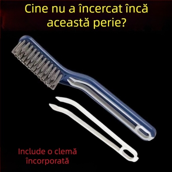 Perie de curățare pentru baie, stil japonez, pentru rosturi – 2 în 1, clips mic pentru păr, pentru ferestre și bucătărie, perie multifuncțională pentru spații înguste