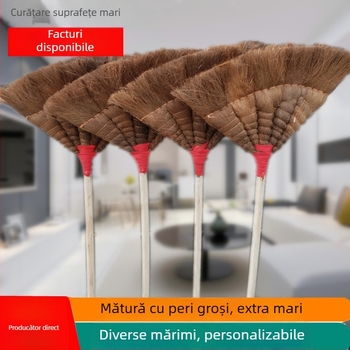 Mătură din fibre de palmier, mare și mică, stil clasic pentru șantier