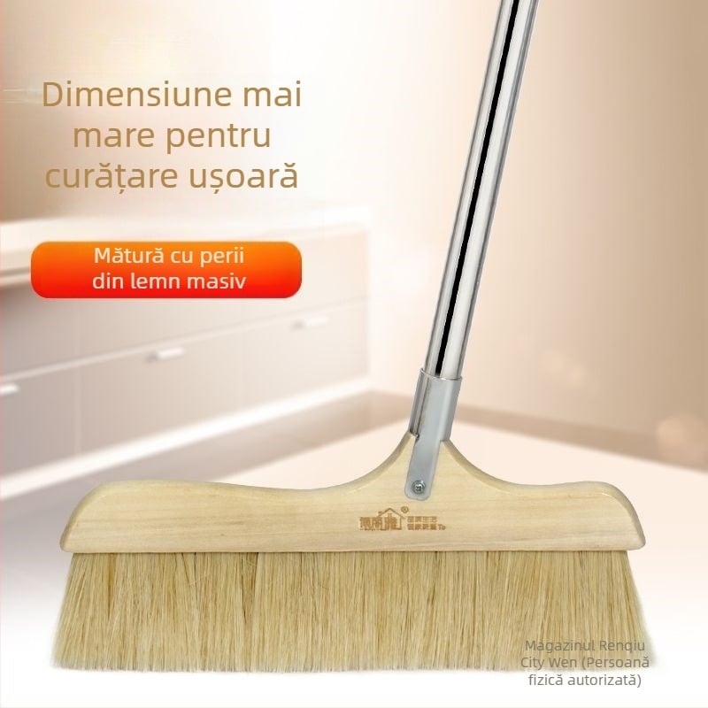 Mătură cu peri de mistreț și peri amestecați, pentru uz casnic, cap moale pentru îndepărtarea prafului și a părului