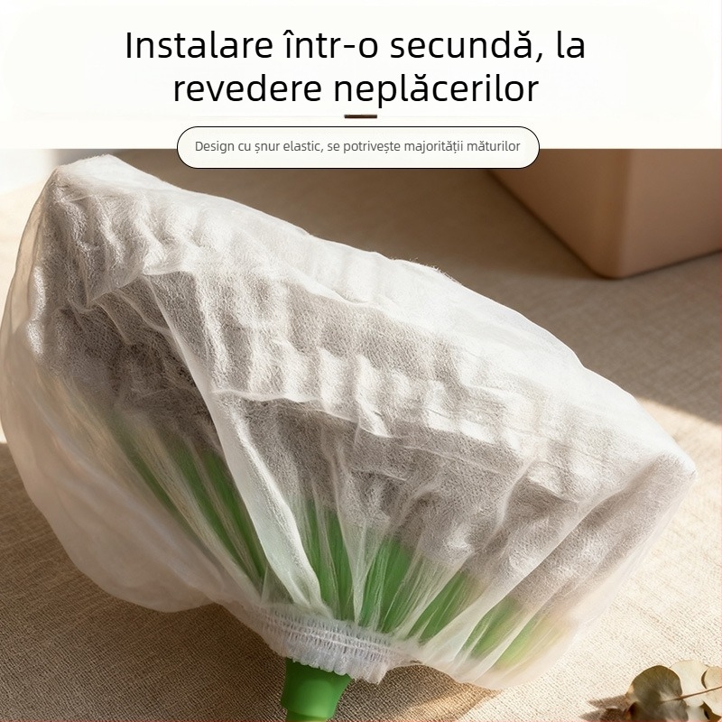 Acoperire de unică folosință pentru mătură, multifuncțională – pentru curățarea podelei, captează păr, praf și resturi
