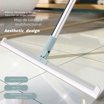 Instrument retractabil de curățare pentru baie, pentru suprafețe din sticlă și faianță, mop cu perie-ștergător magic pentru curățare uscată și umedă (35–50 cm)