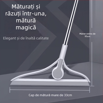 Racletă din silicon Magic pentru baie – curățare podea și plăci, captează păr și praf