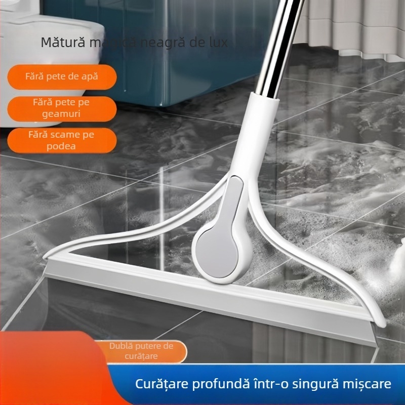 Racletă din silicon Magic pentru baie – curățare podea și plăci, captează păr și praf