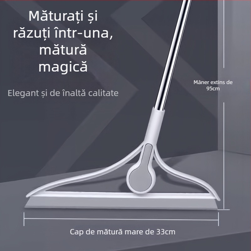 Racletă din silicon Magic pentru baie – curățare podea și plăci, captează păr și praf