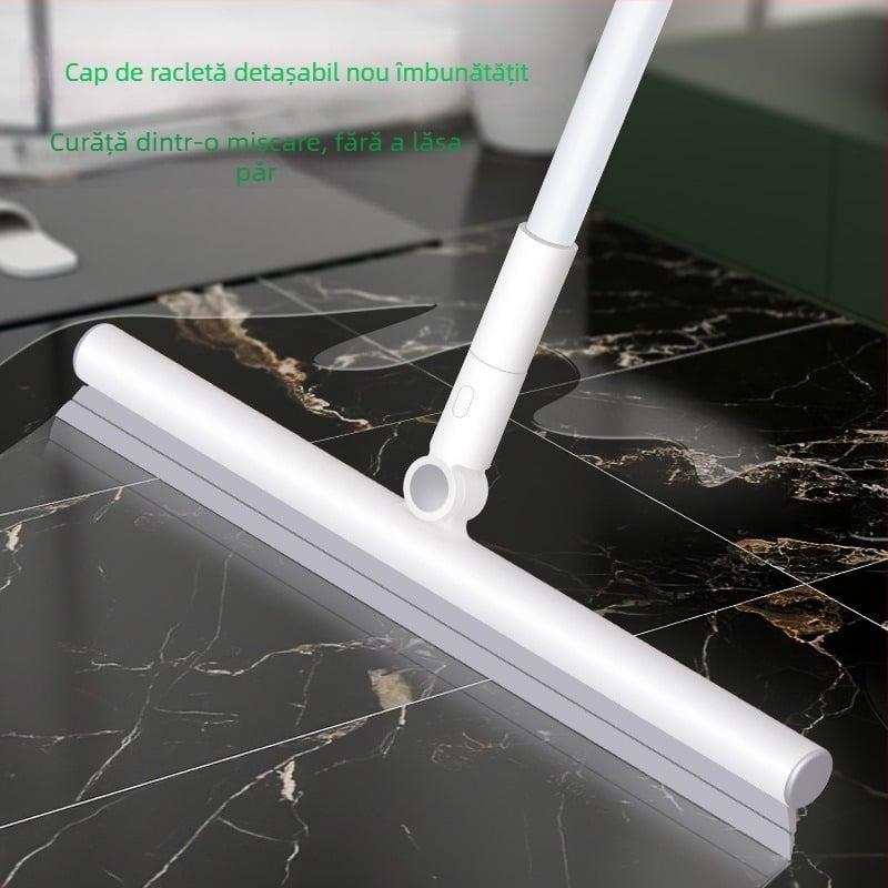 Mop de baie pentru evacuarea apei cu racletă din plastic, uscare rapidă pentru podea și toaletă, dimensiuni 34/39/53 cm