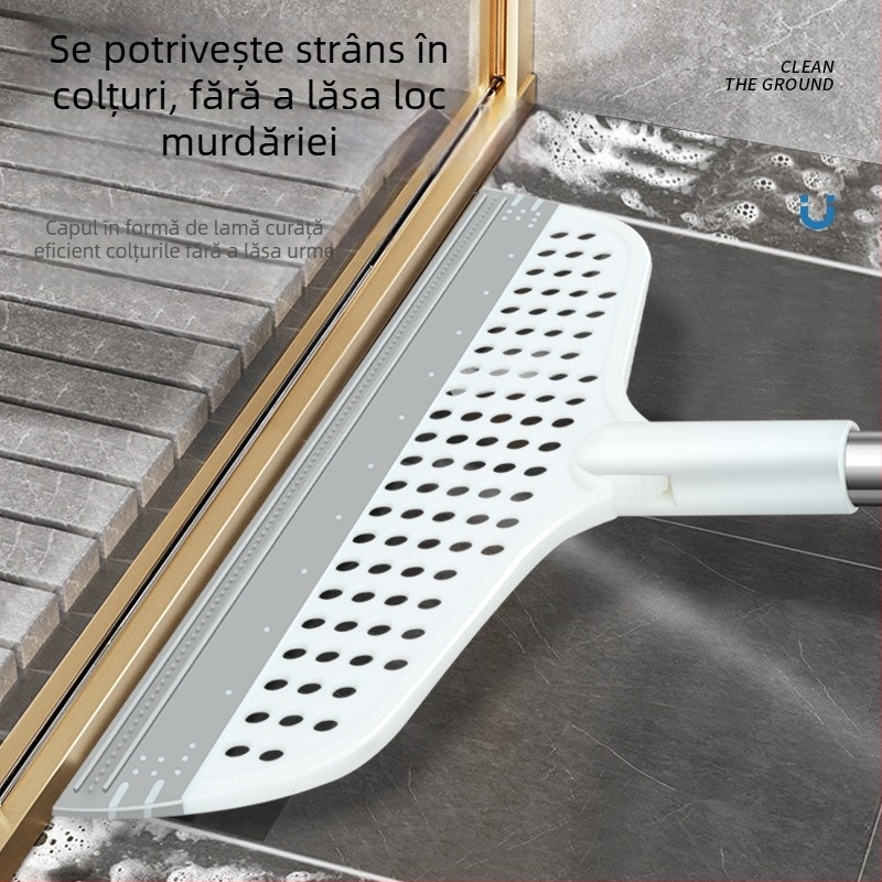 Mătură de baie din silicon pentru podea, extensibilă, cu funcții multiple, pentru curățare umedă